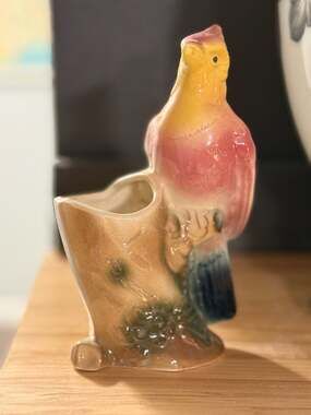 Royal Copley Vintage Ceramic Bird Planter Vase